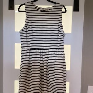 J.Crew white and black striped dress